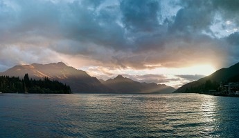 Sunset over Lake Wakatipu from the Queenstown waterfront